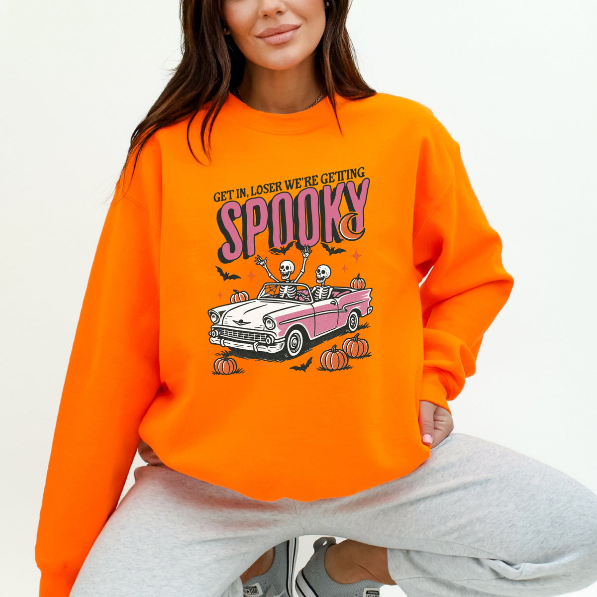Get In Loser We're Getting Spooky - Adult Crewneck Sweatshirt