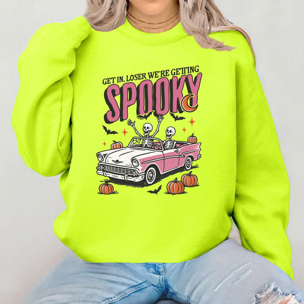 Get In Loser We're Getting Spooky - Adult Crewneck Sweatshirt