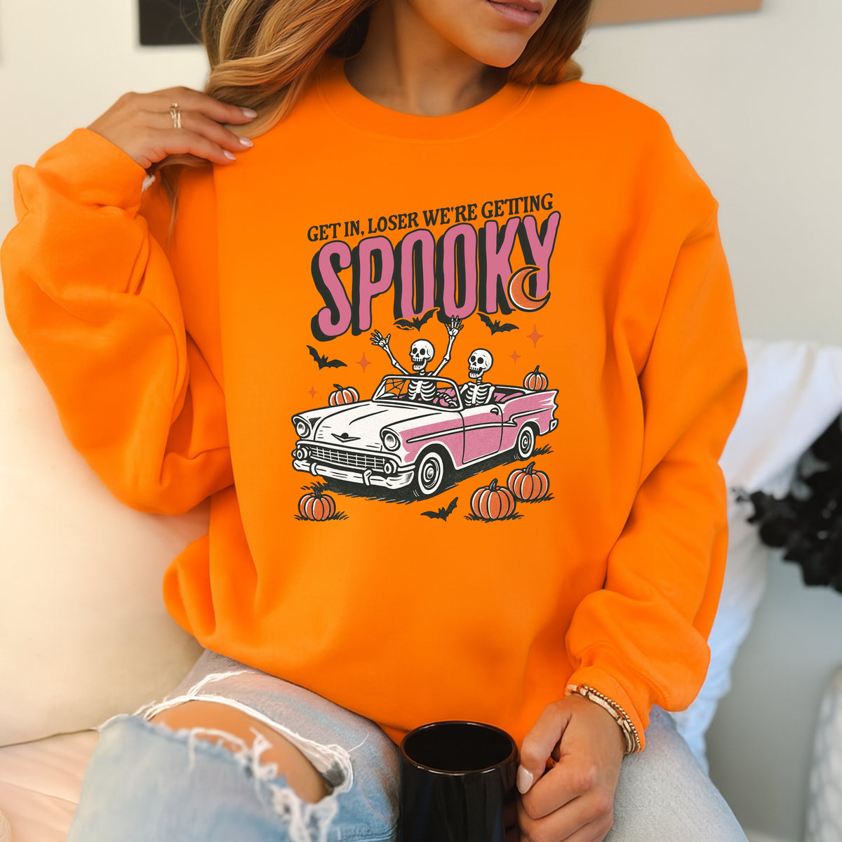 Get In Loser We're Getting Spooky - Adult Crewneck Sweatshirt
