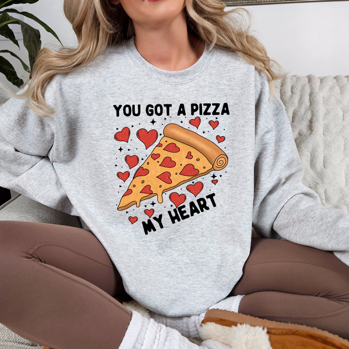 You Got A Pizza My Heart Valentines  - Adult Crewneck Sweatshirt