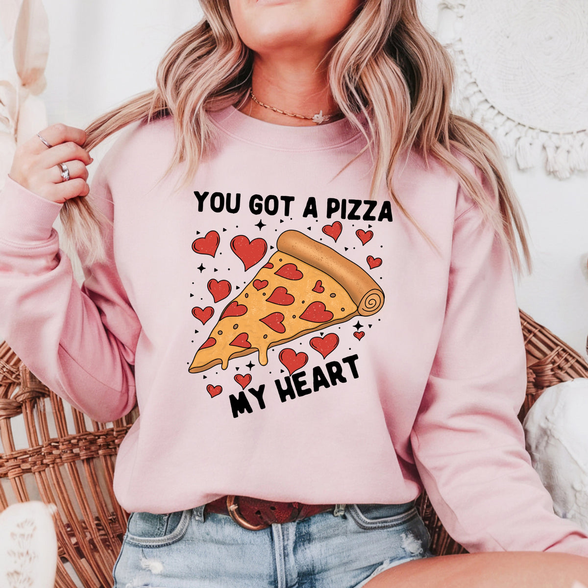 You Got A Pizza My Heart Valentines  - Adult Crewneck Sweatshirt