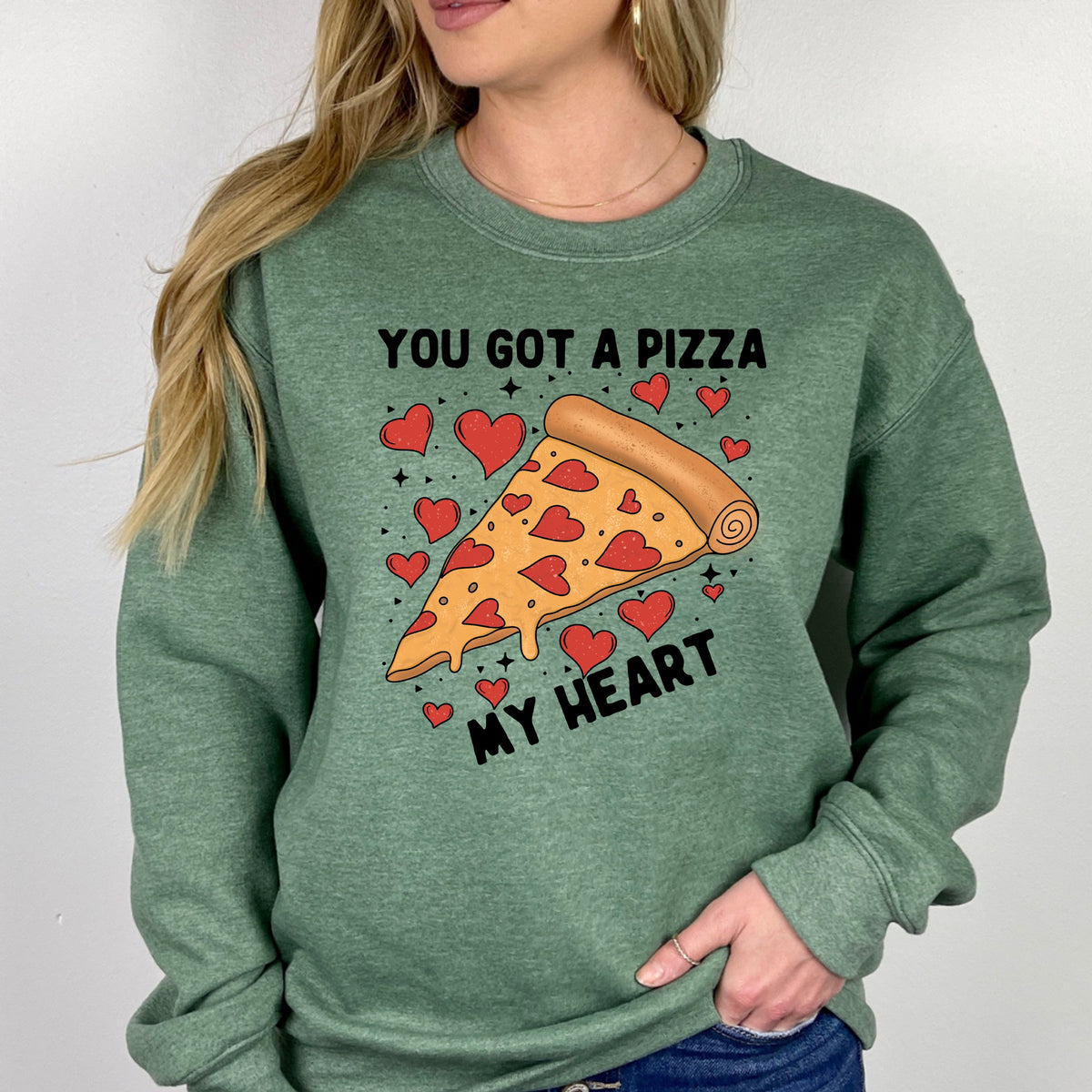 You Got A Pizza My Heart Valentines  - Adult Crewneck Sweatshirt