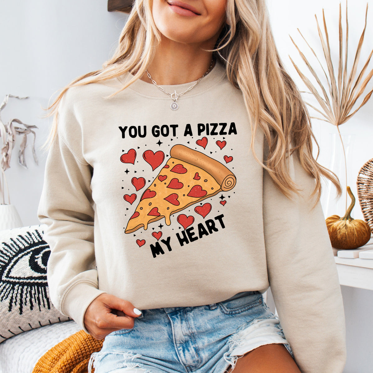 You Got A Pizza My Heart Valentines  - Adult Crewneck Sweatshirt
