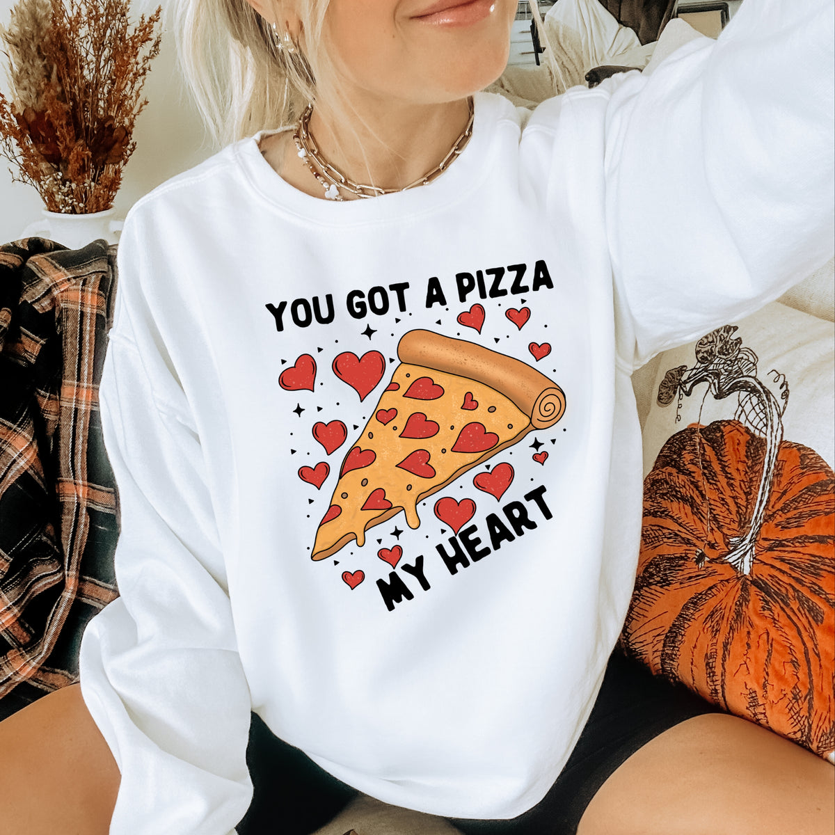You Got A Pizza My Heart Valentines  - Adult Crewneck Sweatshirt