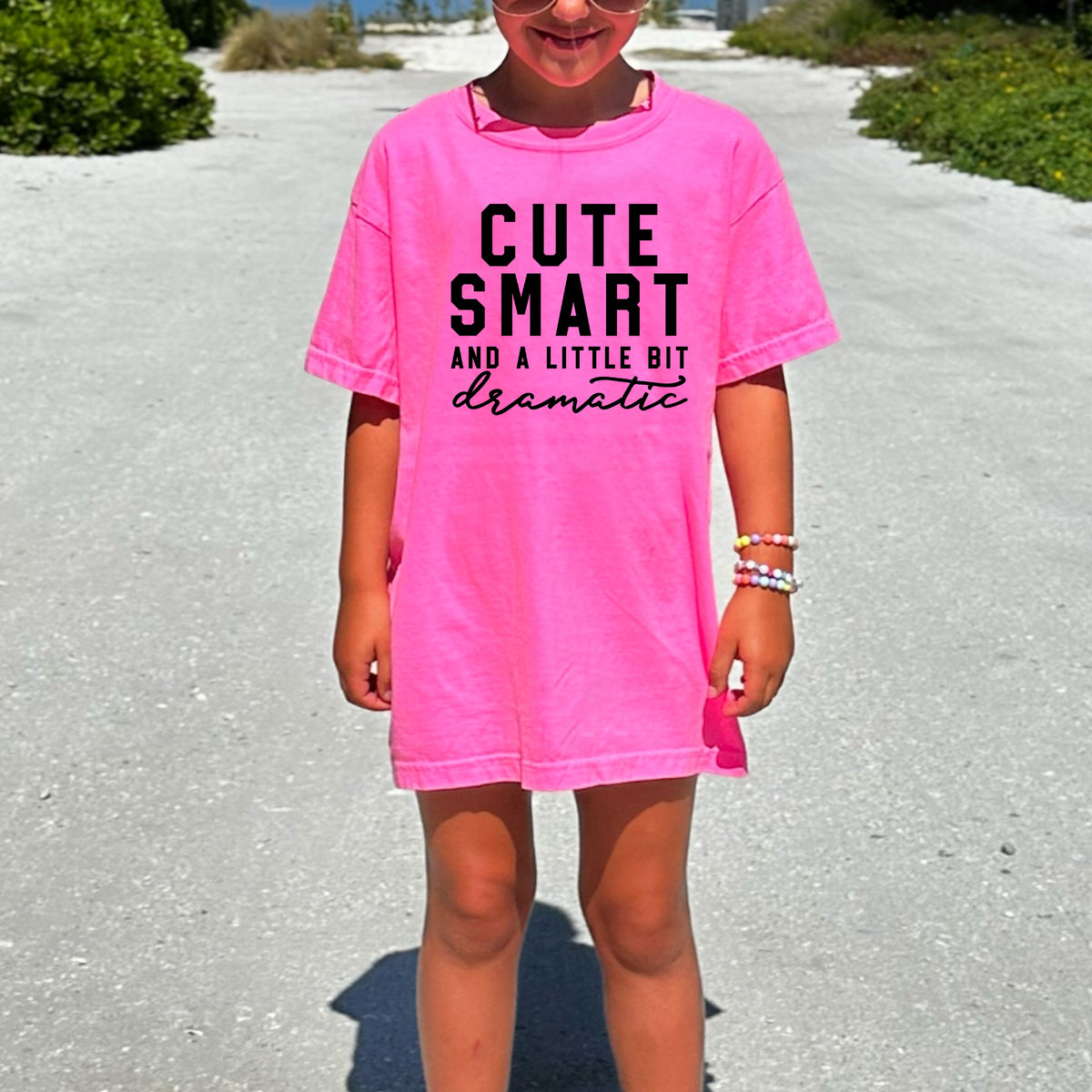 Cute Smart And A Little Bit Dramatic Kids - Youth Comfort Colors T-Shirt