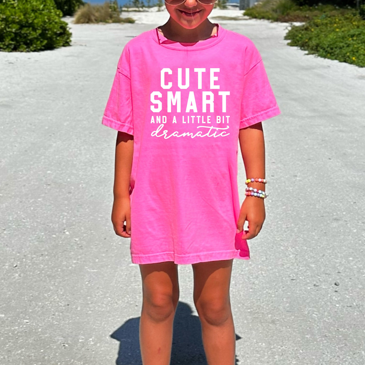 Cute Smart And A Little Bit Dramatic Kids - Youth Comfort Colors T-Shirt