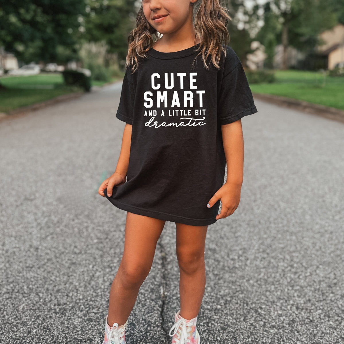 Cute Smart And A Little Bit Dramatic Kids - Youth Comfort Colors T-Shirt