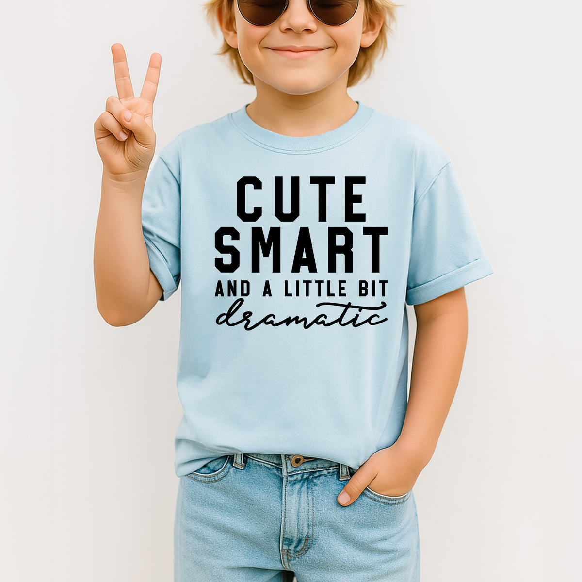 Cute Smart And A Little Bit Dramatic Kids - Youth Comfort Colors T-Shirt