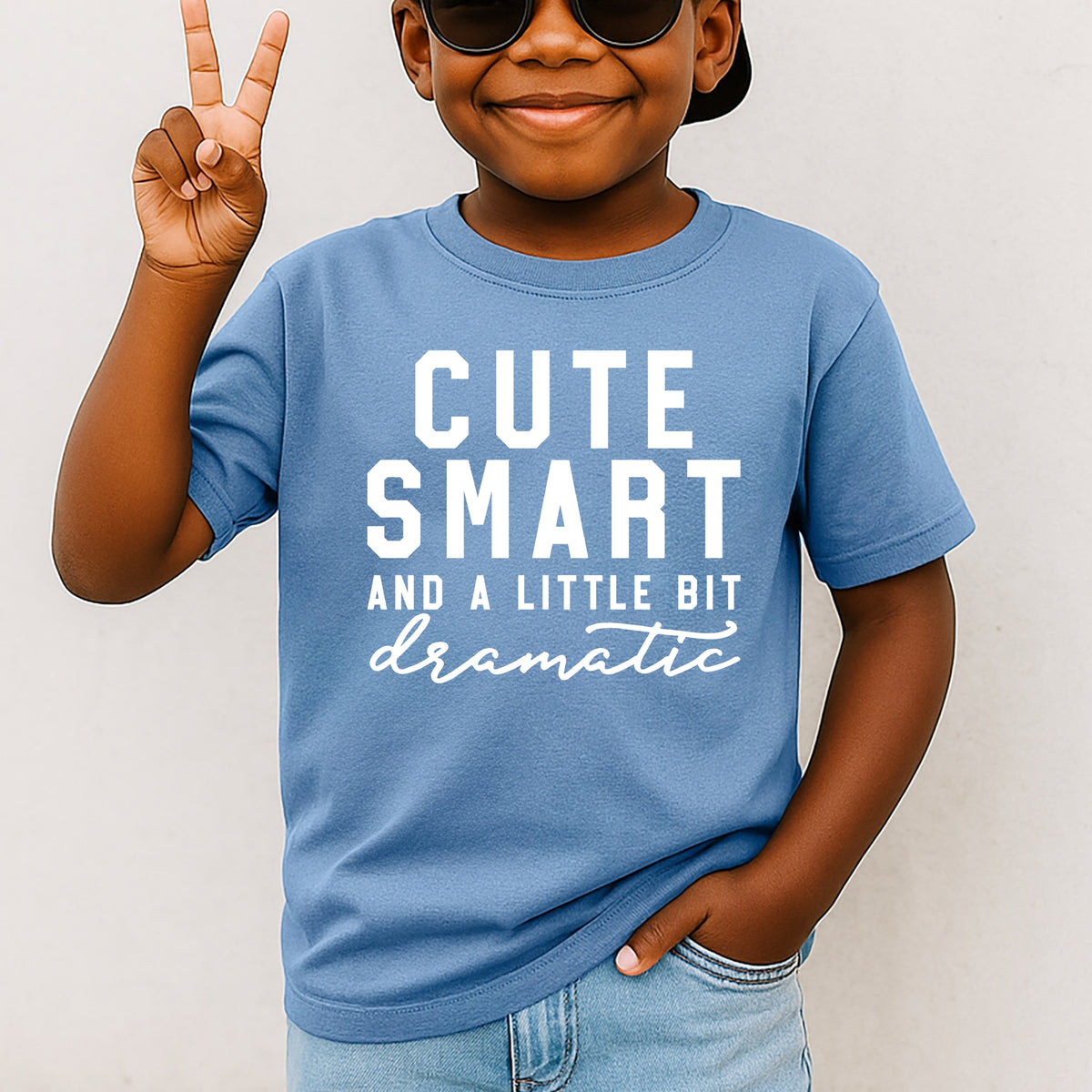 Cute Smart And A Little Bit Dramatic Kids - Youth Comfort Colors T-Shirt