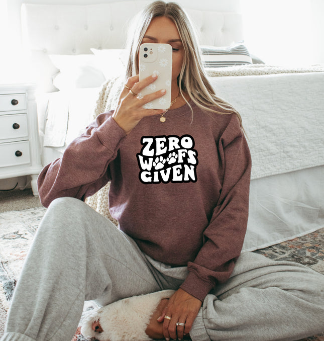 Zero Woofs Given - Adult Crewneck Sweatshirt
