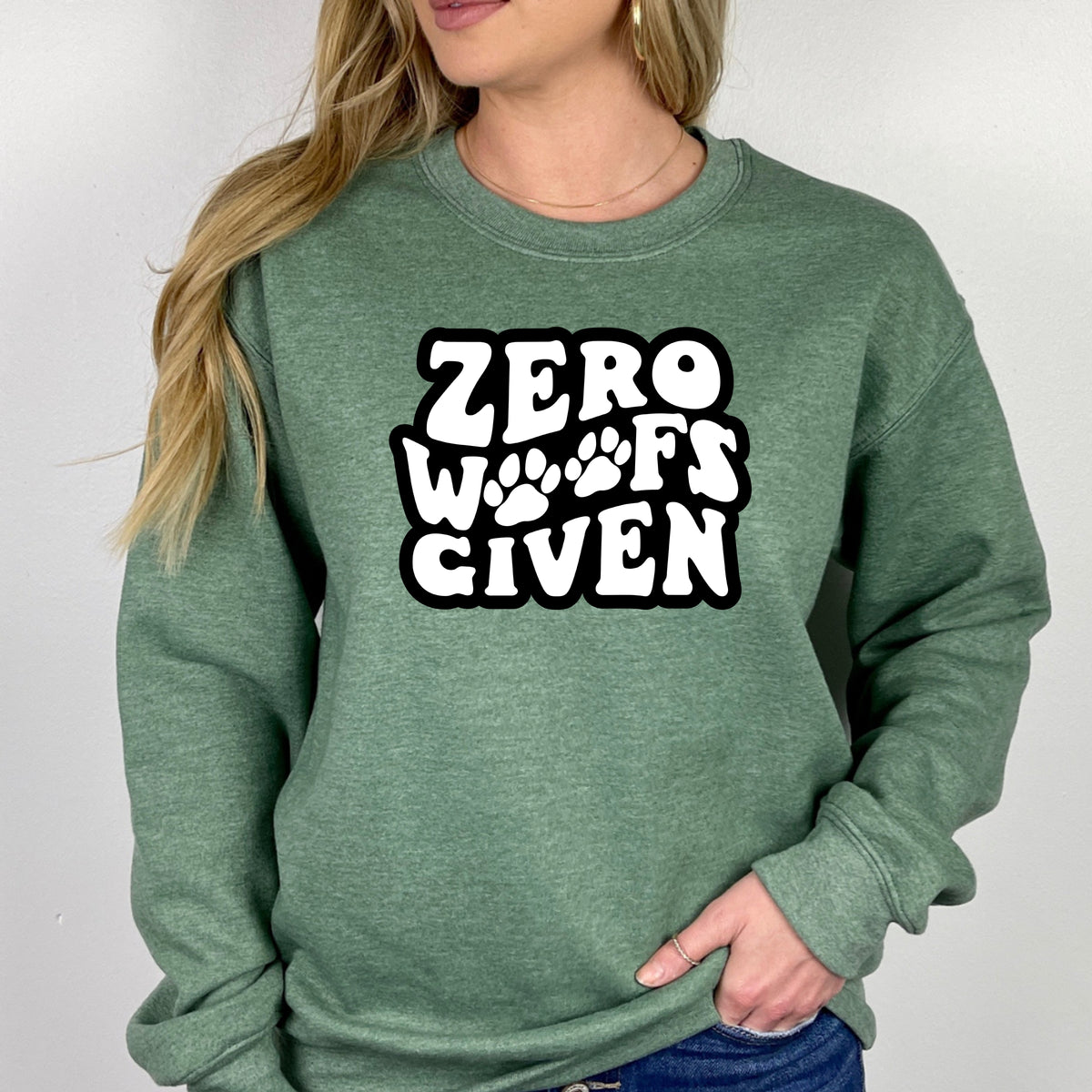 Zero Woofs Given - Adult Crewneck Sweatshirt