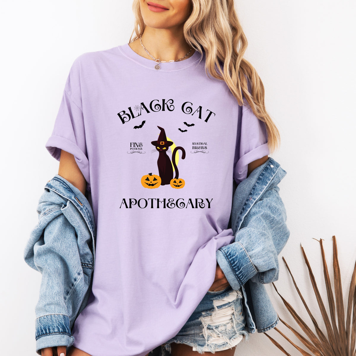 Black Cat Apothecary Halloween - Adult Comfort Colors T-Shirt