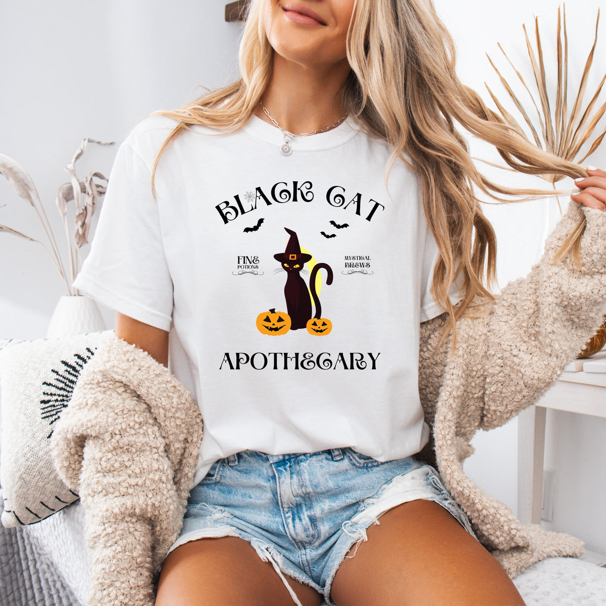 Black Cat Apothecary Halloween - Adult Comfort Colors T-Shirt