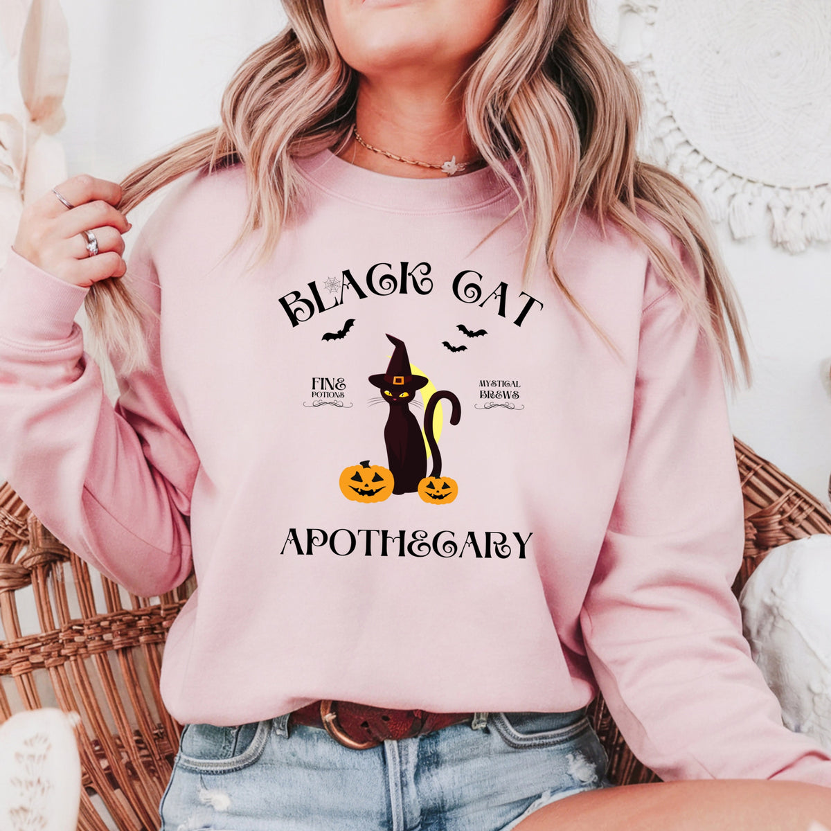 Black Cat Apothecary Halloween - Crewneck Sweatshirt