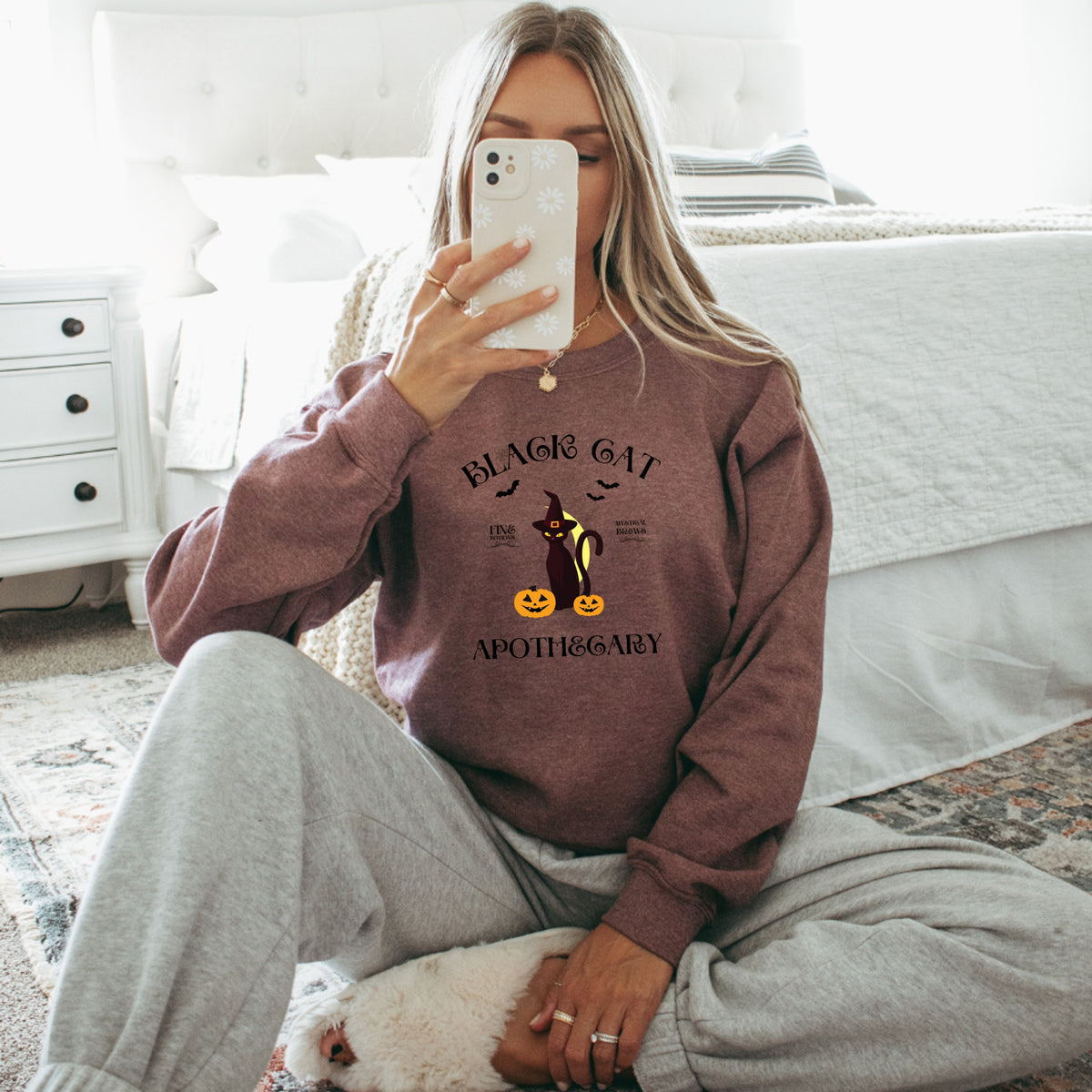 Black Cat Apothecary Halloween - Crewneck Sweatshirt