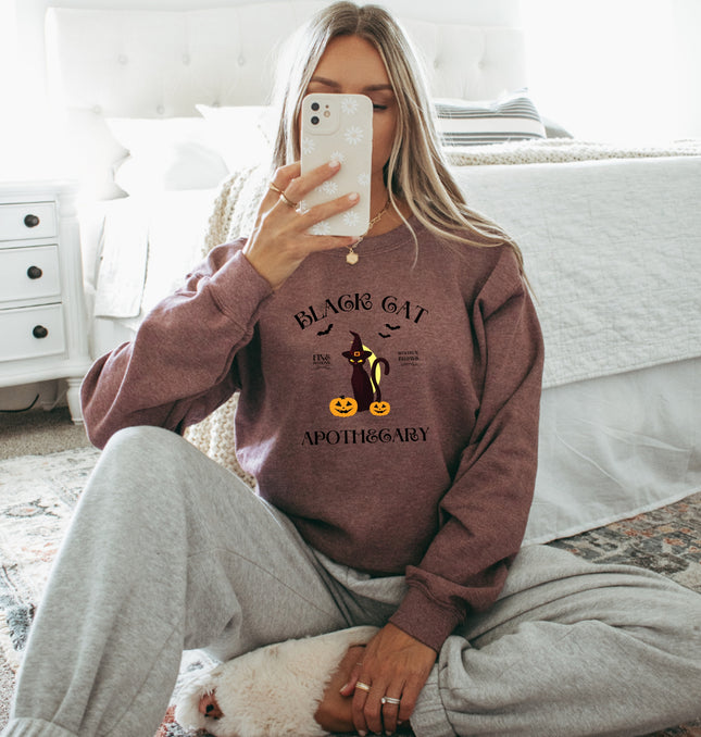 Black Cat Apothecary Halloween - Crewneck Sweatshirt