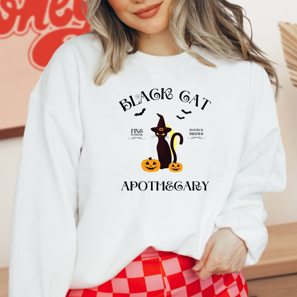 Black Cat Apothecary Halloween - Crewneck Sweatshirt