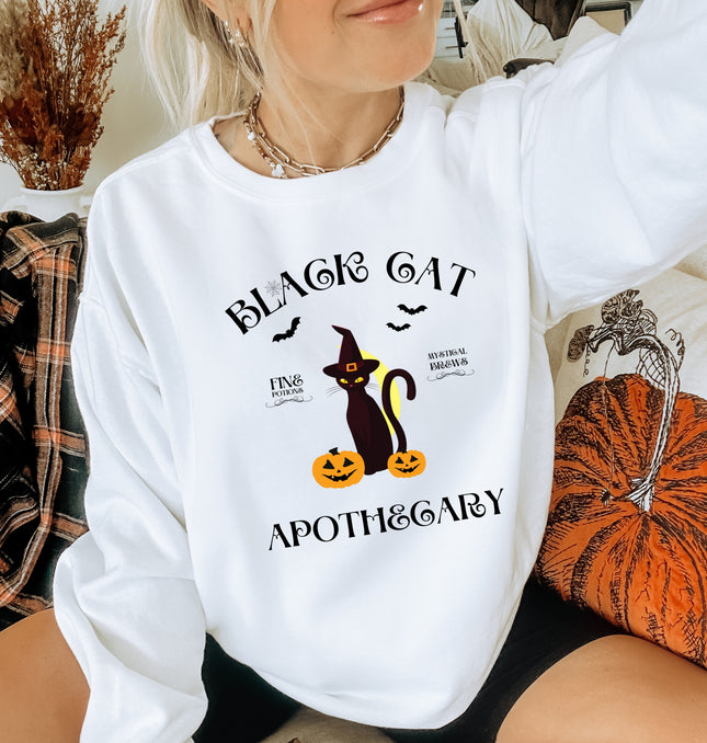 Black Cat Apothecary Halloween - Crewneck Sweatshirt