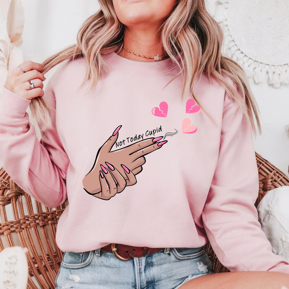 Not Today Cupid - Adult Crewneck Sweatshirt
