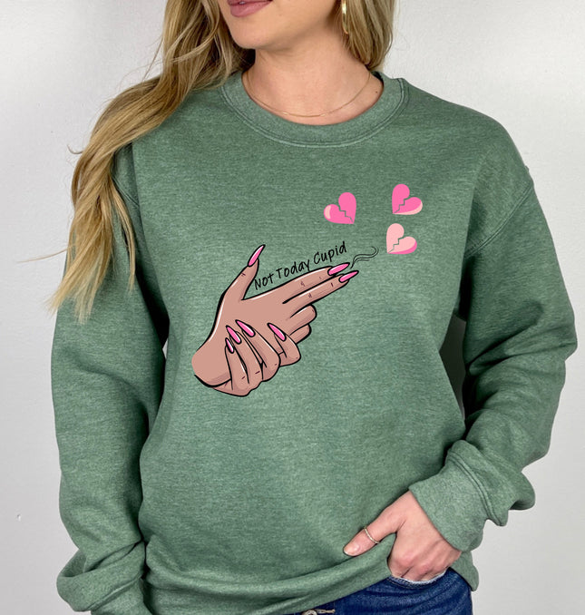 Not Today Cupid - Adult Crewneck Sweatshirt