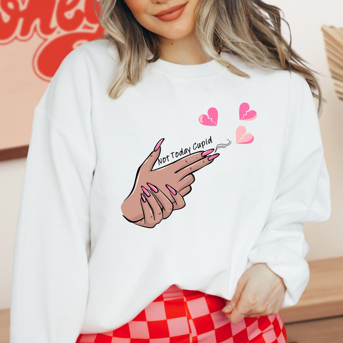 Not Today Cupid - Adult Crewneck Sweatshirt