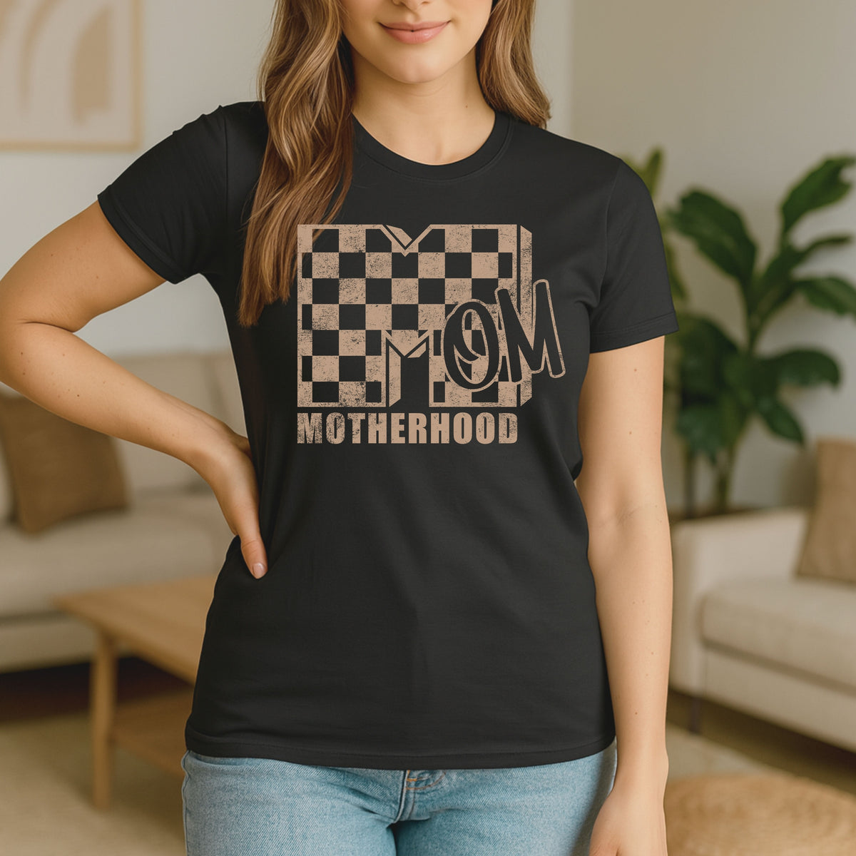 Mom Motherhood Printed Tee - Minimalist Mom Shirt, Best Mom Graphic Tees, Gift Tee for New Moms - Softstyle 100% Cotton T-Shirt – Comfy Unisex Fit, Premium Quality Tee