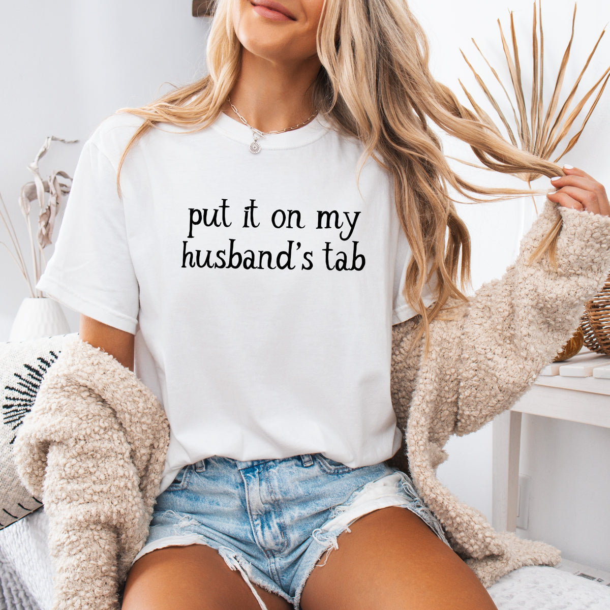 Put It on My Husbands Tab - Adult Comfort Colors T-Shirt