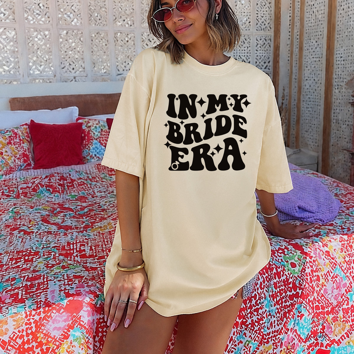In My Bride Era Shirt – Future Wifey Look, Minimalist Bride Gift, Girly-core Trend - Unisex Comfort Colors Garment-Dyed Heavyweight T-Shirt