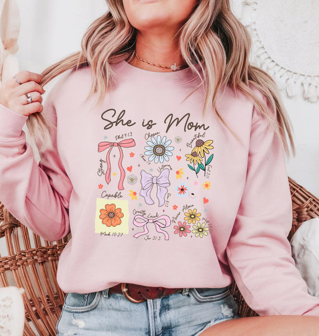 She Is A Mom - Adult Crewneck Sweatshirt