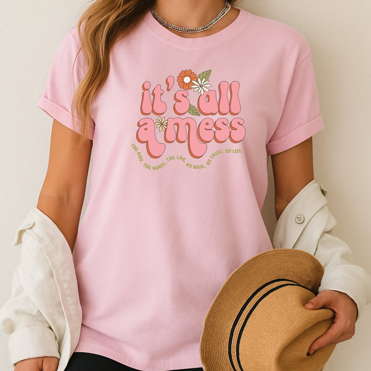 Mom Life It's All A Mess - Adult Softstyle T-Shirt