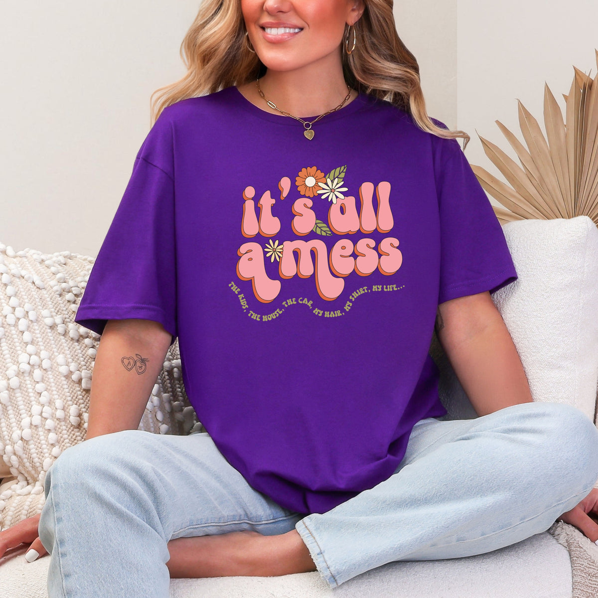 Mom Life It's All A Mess - Adult Softstyle T-Shirt