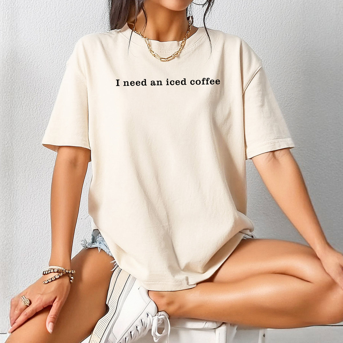 I Need an Iced Coffee - Adult Comfort Colors T-Shirt