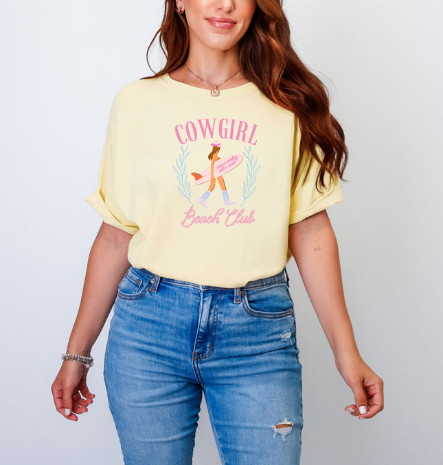 Cowgirl Beach Club - Adult Comfort Colors Garment-Dyed Heavyweight T-Shirt
