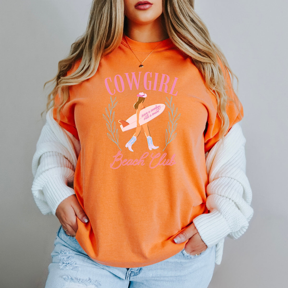 Cowgirl Beach Club - Adult Comfort Colors Garment-Dyed Heavyweight T-Shirt