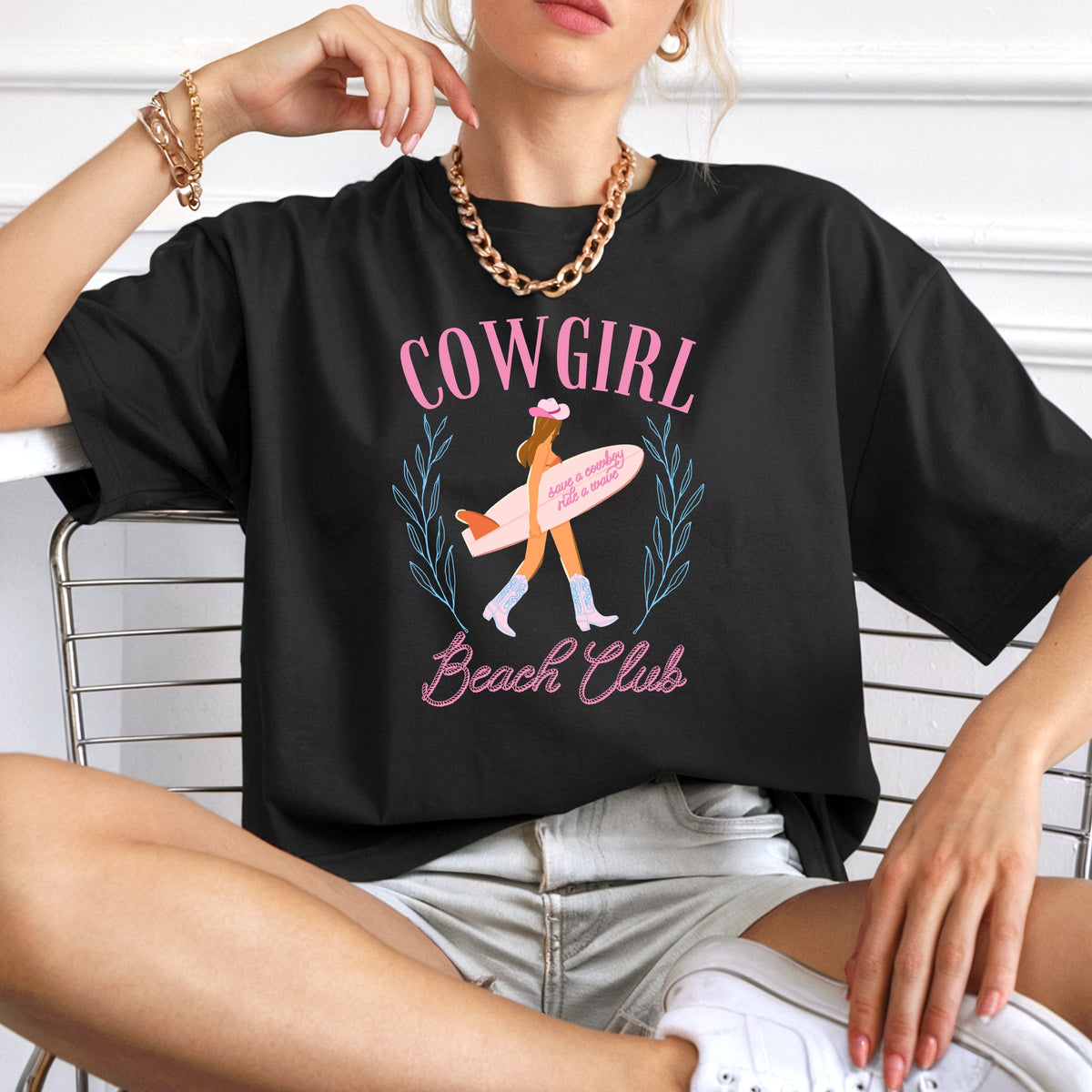 Cowgirl Beach Club - Adult Comfort Colors Garment-Dyed Heavyweight T-Shirt