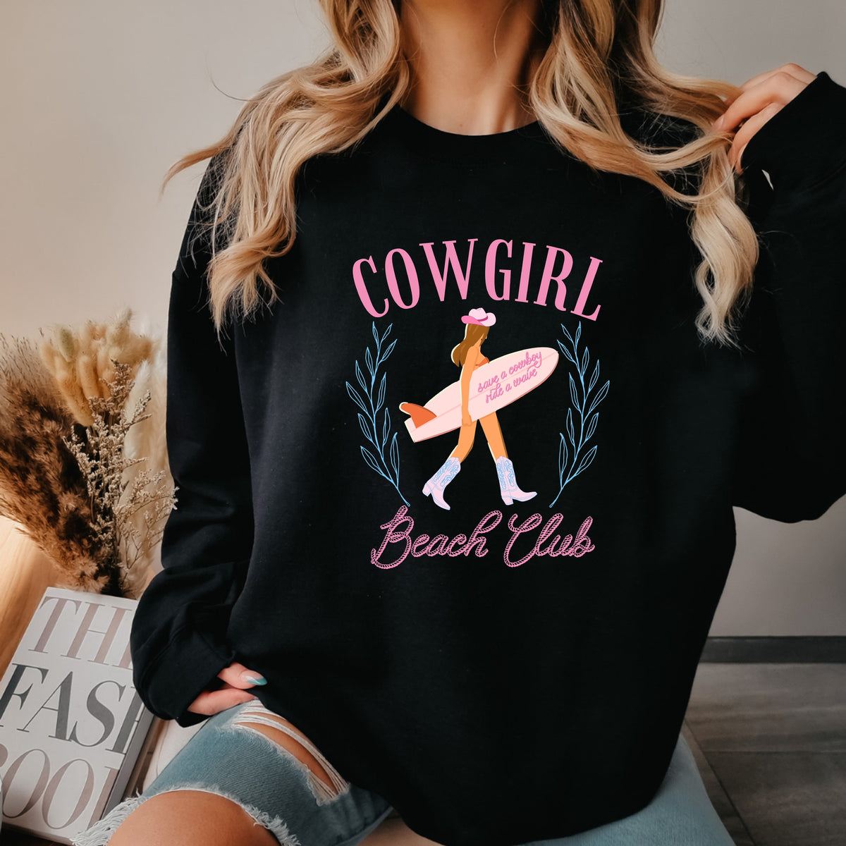 Cowgirl Beach Club - Adult Crewneck Sweatshirt