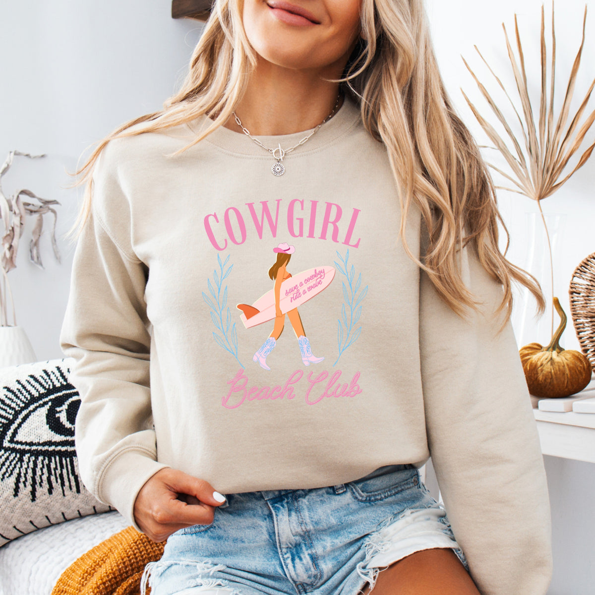 Cowgirl Beach Club - Adult Crewneck Sweatshirt