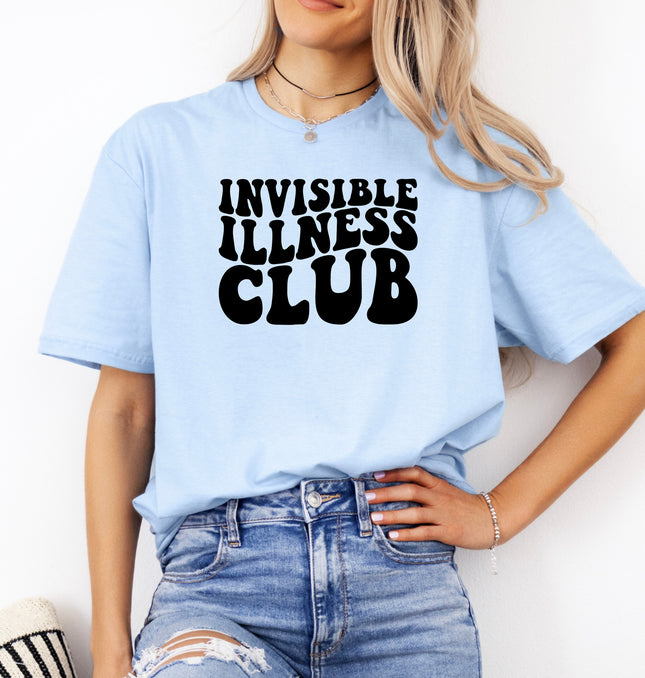 Invisible Illness Club Tee -  Chronic Warrior, Invisible Pain But Bold Voice, Comfort and Purpose Tee - Softstyle 100% Cotton T-Shirt – Comfy Unisex Fit, Premium Quality Tee