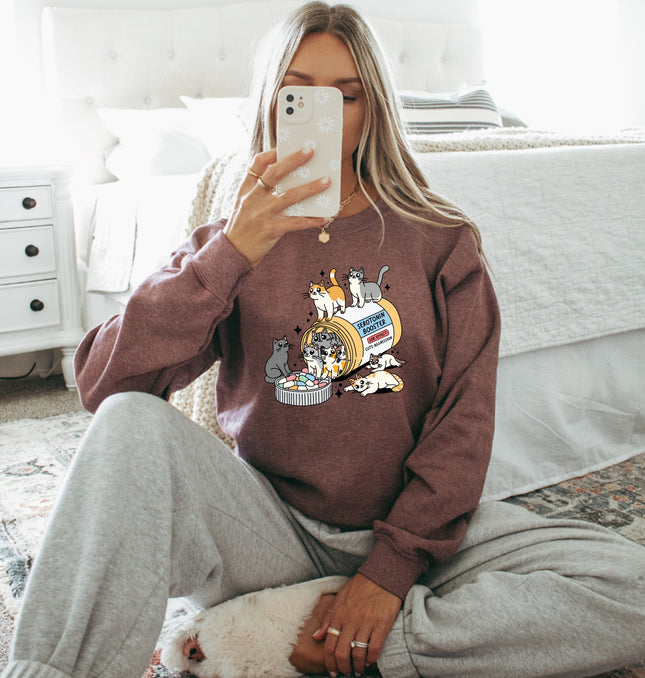 Seratonin Booster Cat - Adult Crewneck Sweatshirt