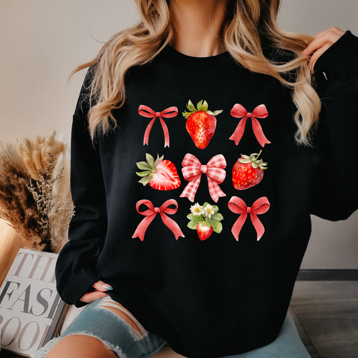 Strawberry Coquette - Adult Crewneck Sweatshirt