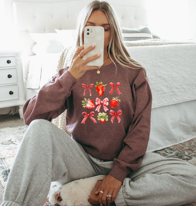 Strawberry Coquette - Adult Crewneck Sweatshirt