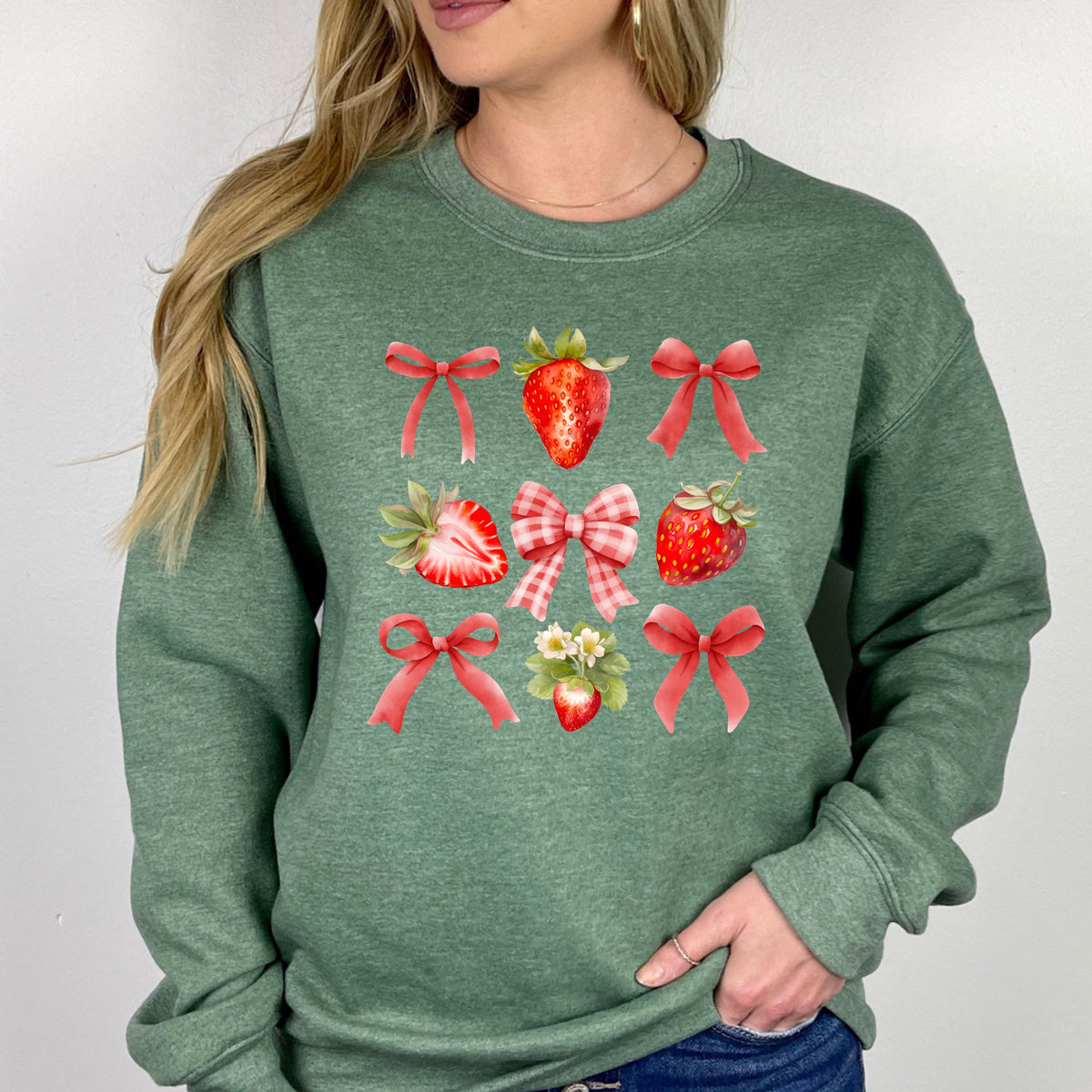 Strawberry Coquette - Adult Crewneck Sweatshirt