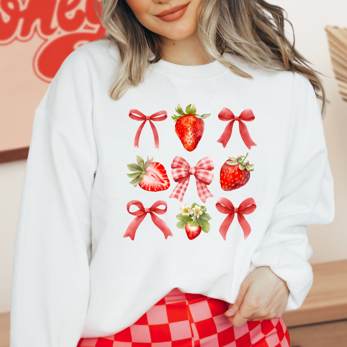 Strawberry Coquette - Adult Crewneck Sweatshirt