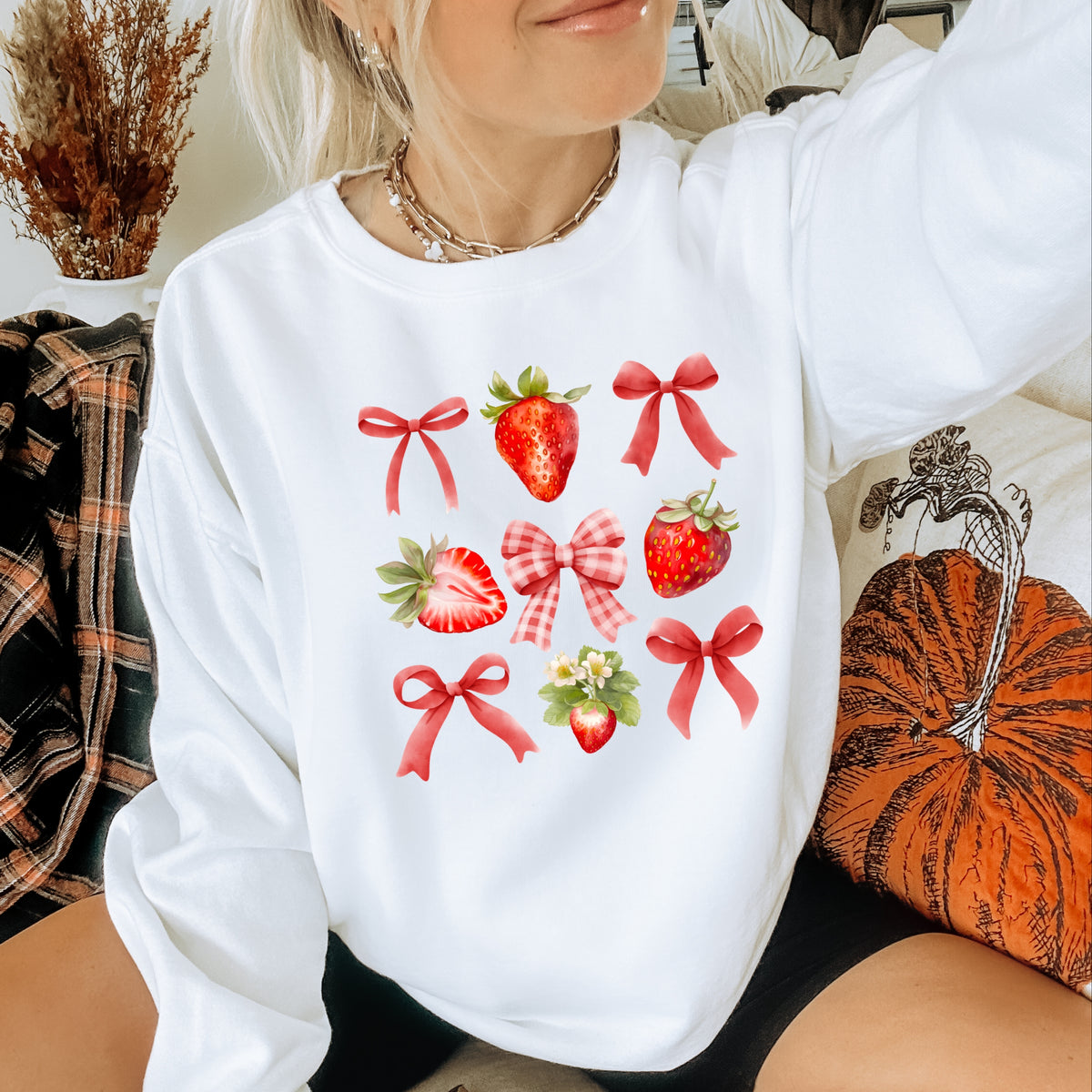 Strawberry Coquette - Adult Crewneck Sweatshirt