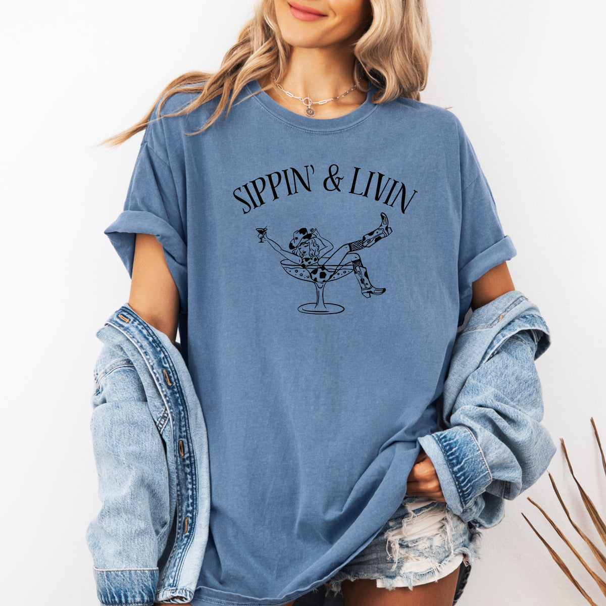 Sippin and Livin - Adult Comfort Colors T-Shirt