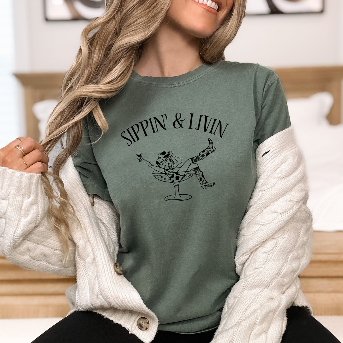 Sippin and Livin - Adult Comfort Colors T-Shirt