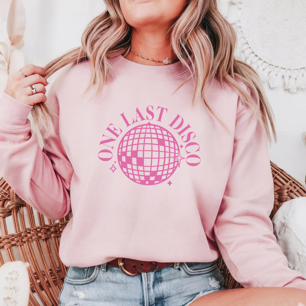 One Last Disco Printed Crewneck Sweatshirt