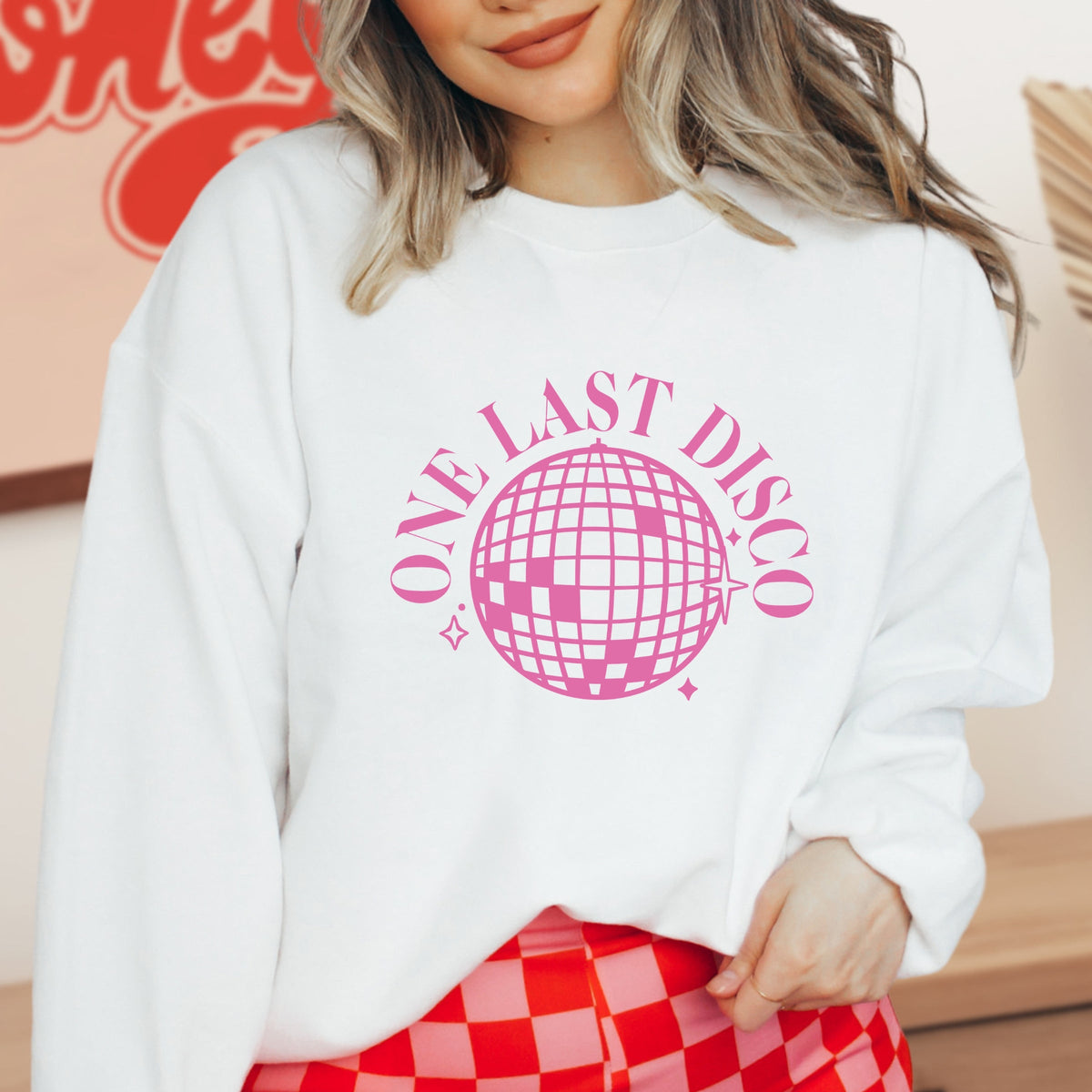 One Last Disco Printed Crewneck Sweatshirt