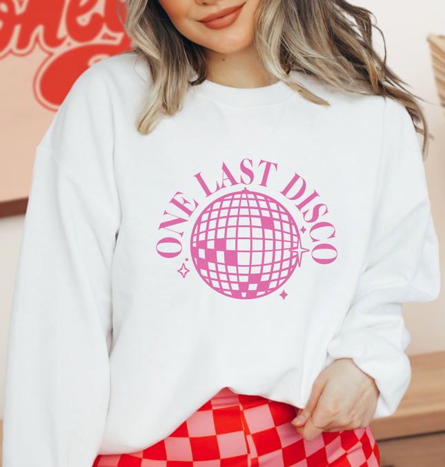 One Last Disco Printed Crewneck Sweatshirt