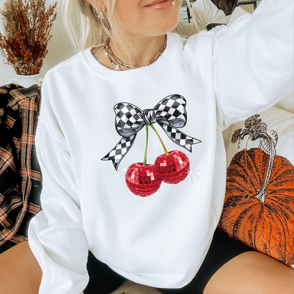 Ribbon Cherry - Adult Crewneck Sweatshirt